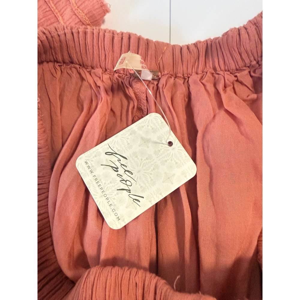 Free‎ People Shipwreck Ruffle Midi Red Mango Skirt Size XS - Picture 8 of 10